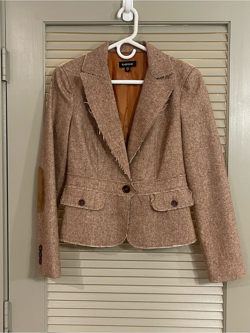Bebe Tan Blazer with Elbow Patches